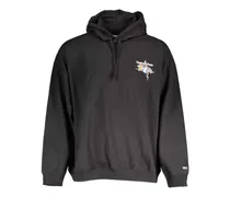 graphic-print oversized hoodie - Schwarz