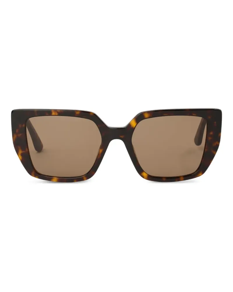 Karl Lagerfeld Eckige Glam Autograph Sonnenbrille mit Logo - Braun Braun