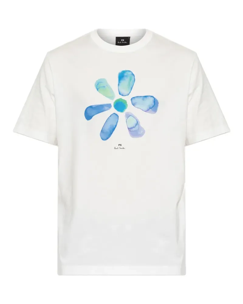 Paul Smith T-Shirt mit Blumenprint - Weiß Weiß