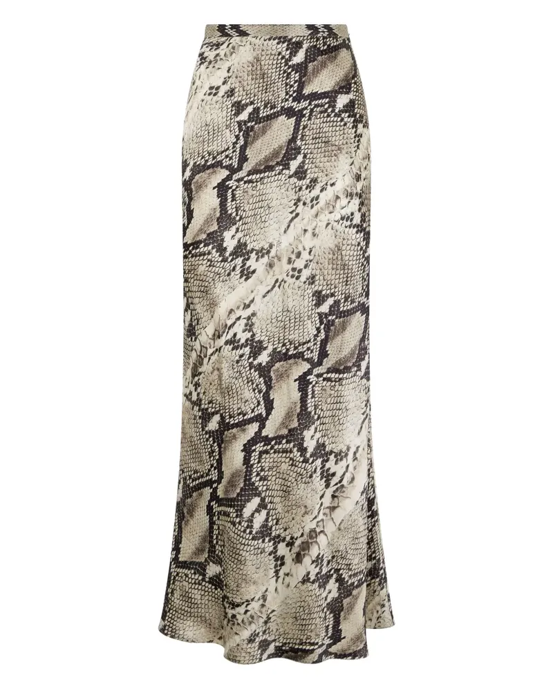 Roberto Cavalli Rock mit Schlangenleder-Print - Nude Nude