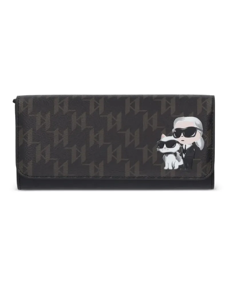 Karl Lagerfeld IKON Portemonnaie mit Monogramm - Braun Braun