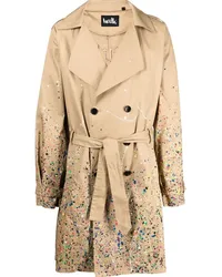 Haculla Trenchcoat mit Farbklecks-Print Braun