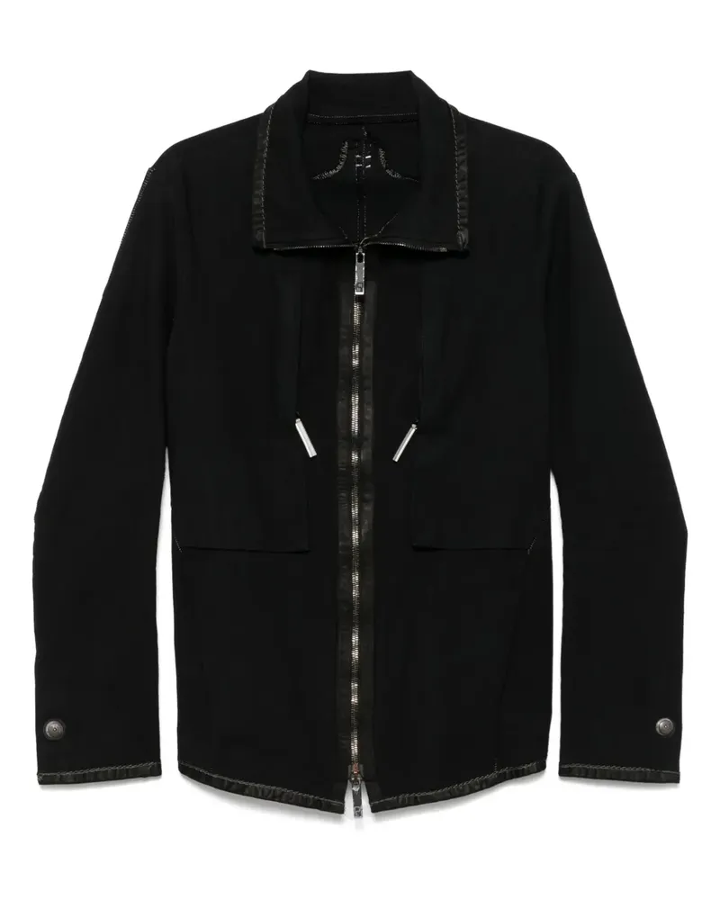 Isaac Sellam Stehkragen-Jacke mit Reißverschlusstaschen - Schwarz Schwarz