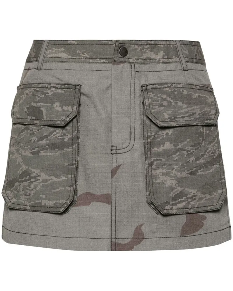 Marine Serre Minirock mit Camouflage-Print - Grau Grau