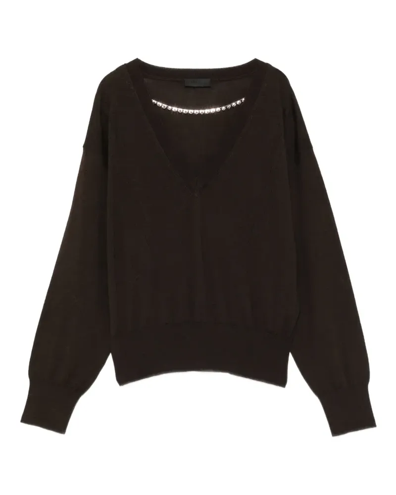 Liu Jo Pullover mit Kristallen - Braun Braun
