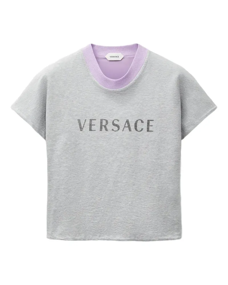 Versace T-Shirt mit Logo-Print - Grau Grau