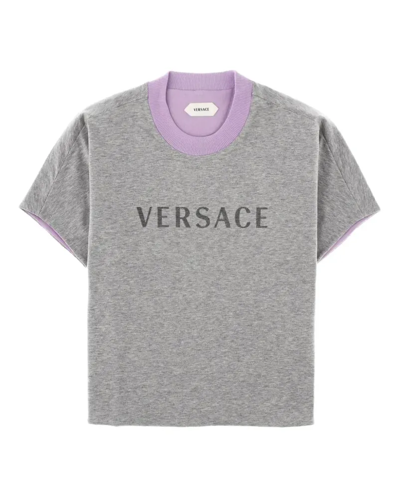 Versace T-Shirt mit Logo-Print - Grau Grau