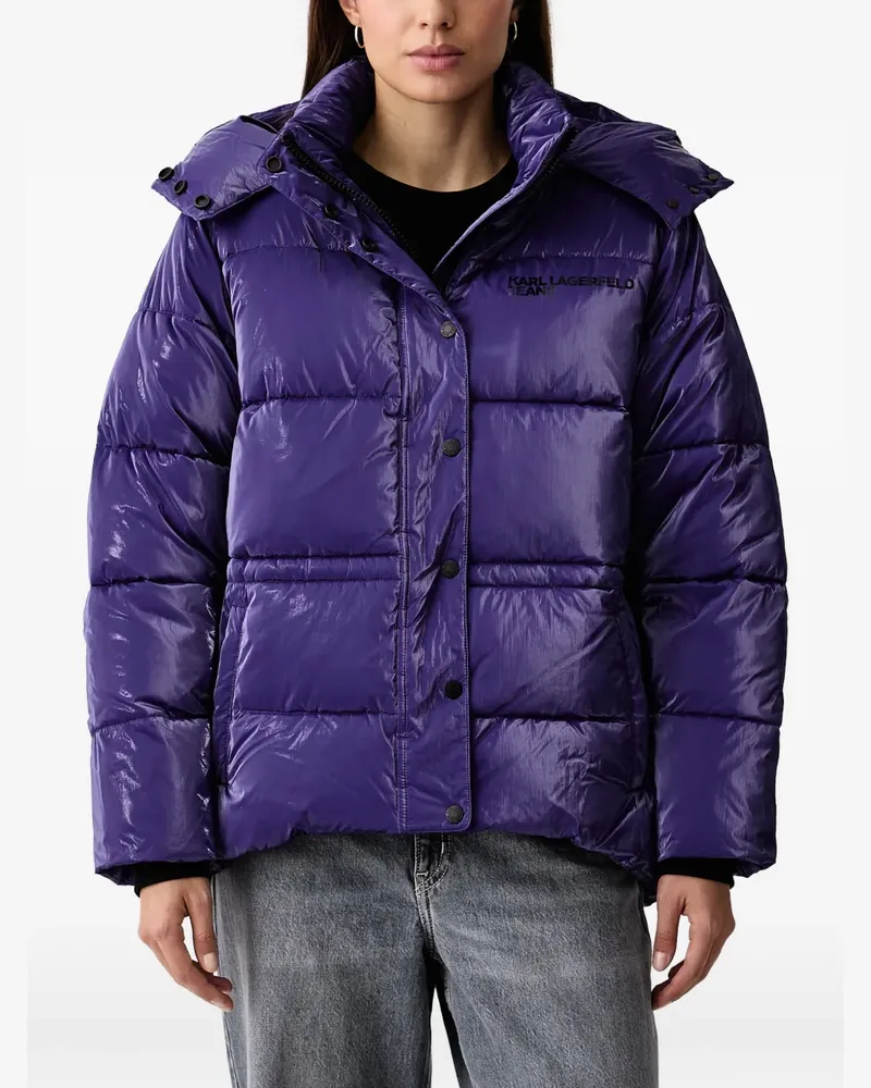 Karl Lagerfeld logo-print quilted jacket - Violett Violett