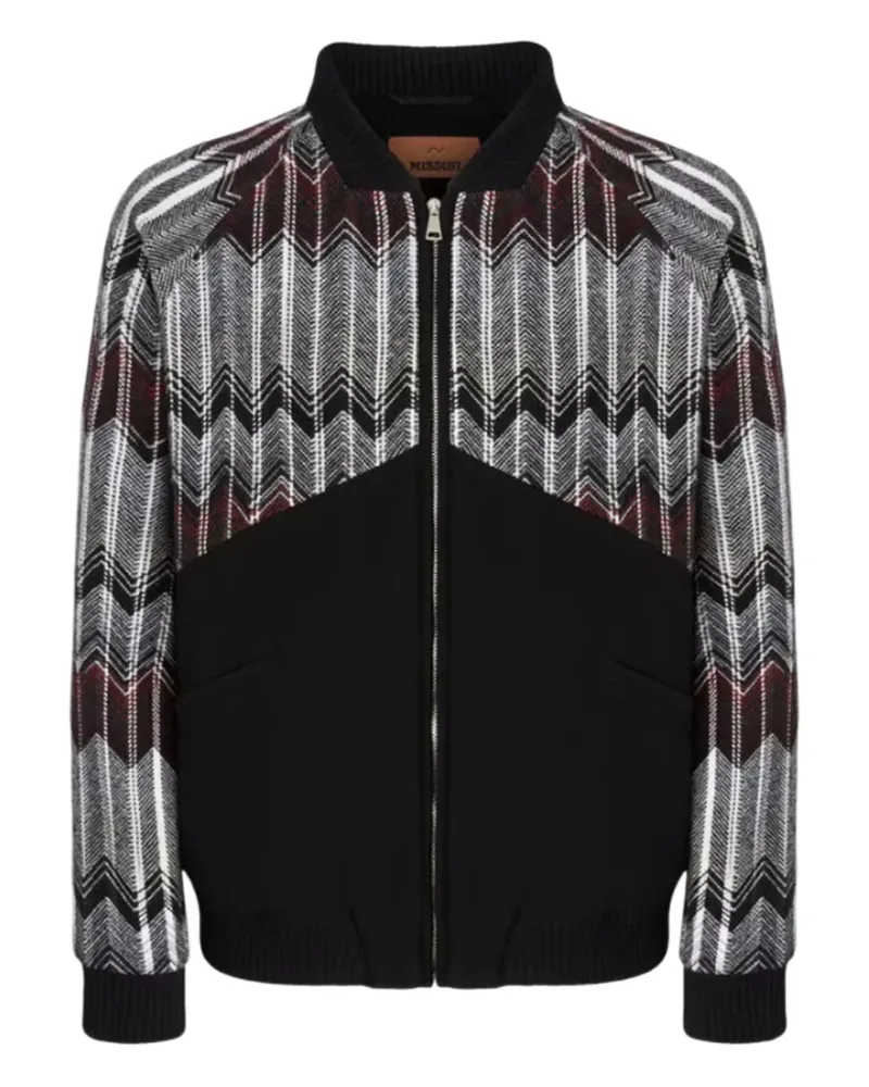 Missoni chevron zipped jacket - Schwarz Schwarz