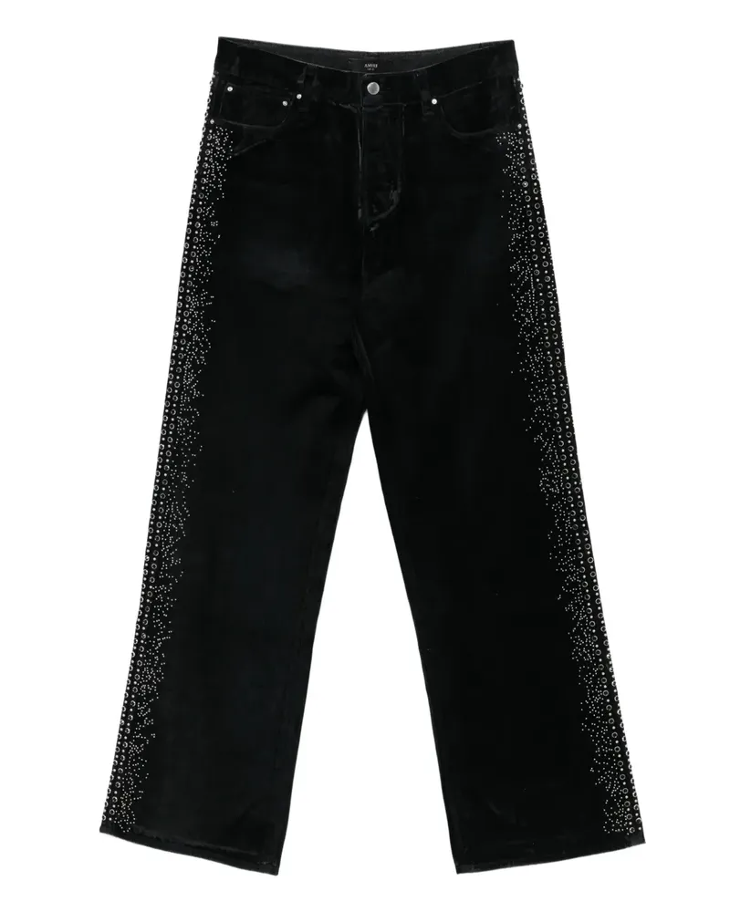Amiri Verzierte Jeans aus Samt - Schwarz Schwarz