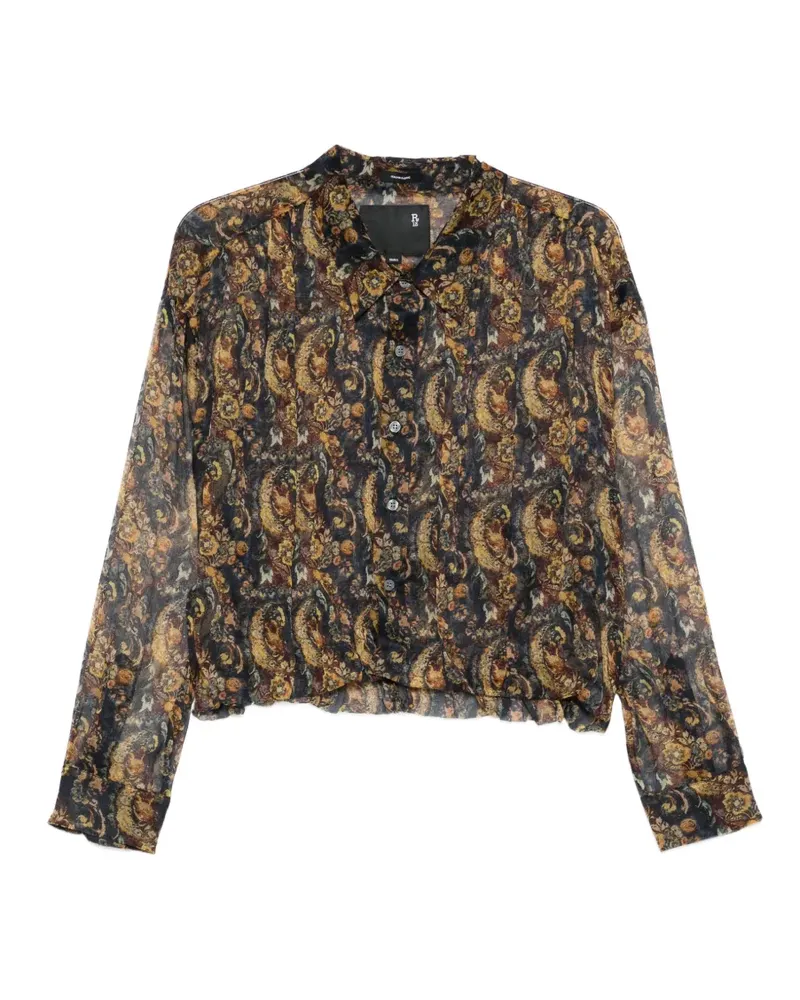 R13 paisley bubble shirt - Schwarz Schwarz