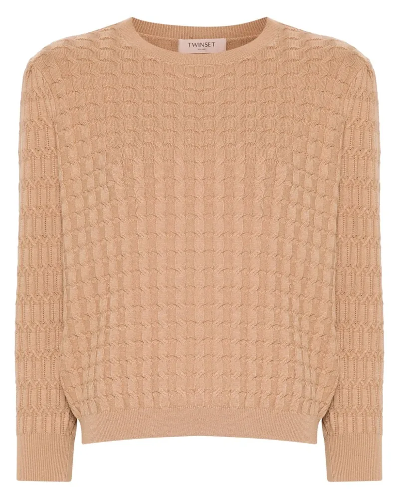 Twin-Set Pullover mit Zopfmuster - Nude Nude