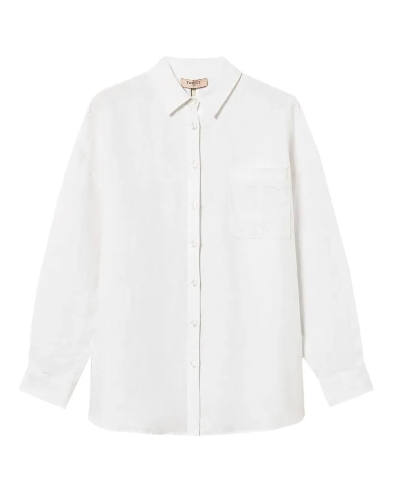 Twin-Set chest-pocket tie-back shirt - Weiß Weiß