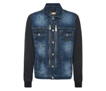 Jeansjacke mit doppeltem Reißverschluss - Blau