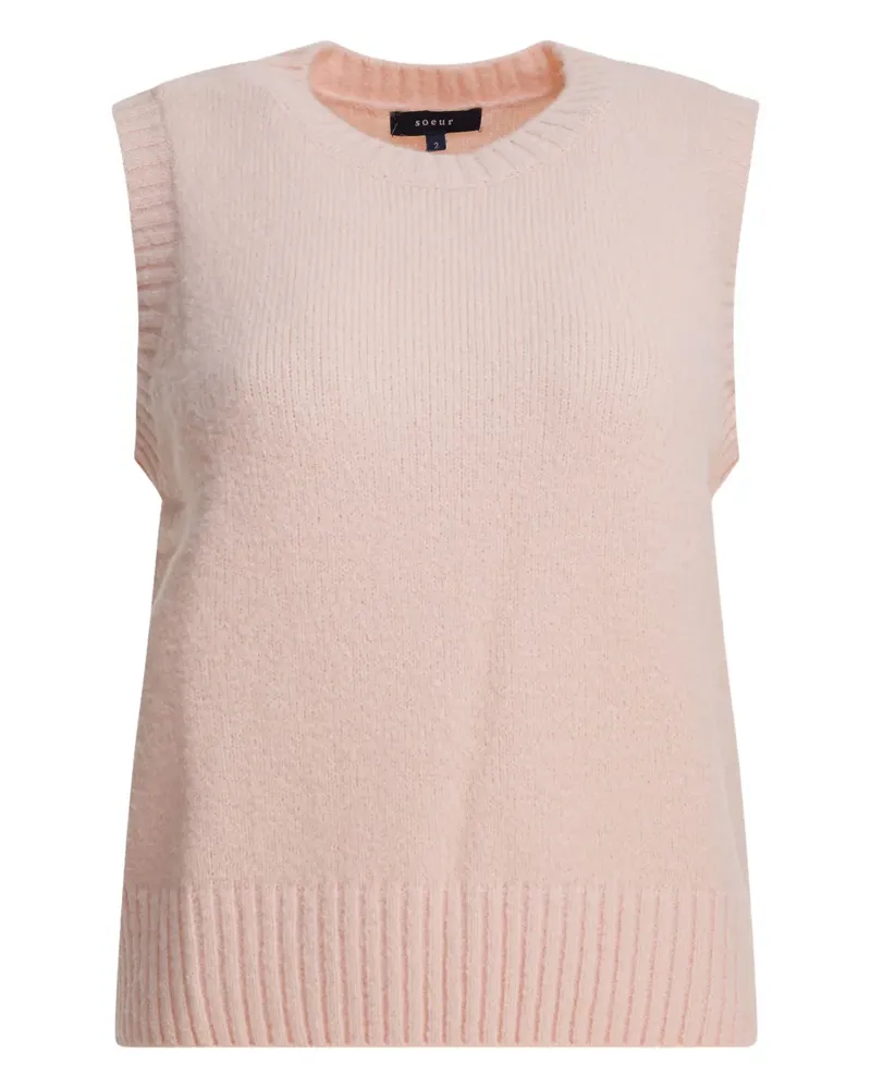 Soeur Strickoberteil mit rundem Ausschnitt - Rosa Rosa