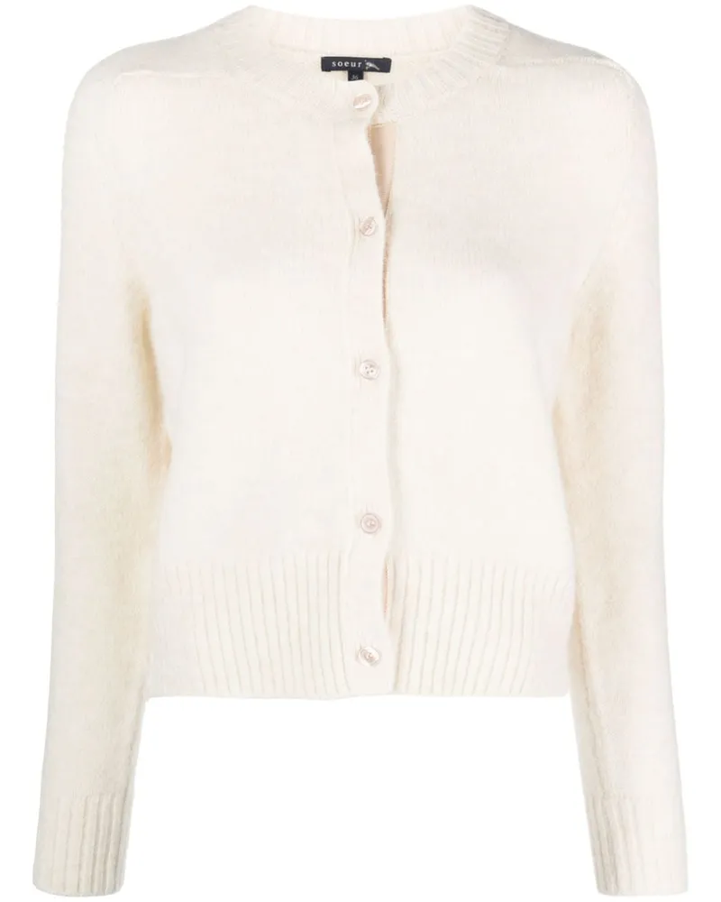 Soeur Cardigan mit rundem Ausschnitt - Nude Nude