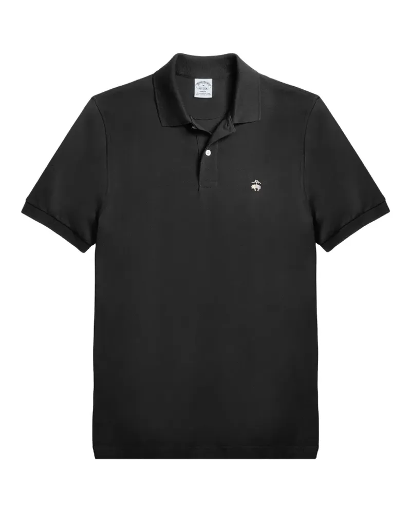 Brooks Brothers Poloshirt mit Logo-Stickerei - Schwarz Schwarz