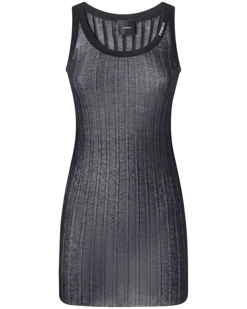 Pinko Geripptes Trägershirt - Schwarz Schwarz