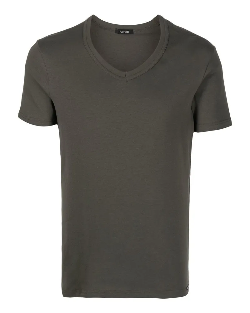 Tom Ford T-Shirt mit V-Ausschnitt - Grün Grün