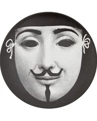 Fornasetti Wandteller mit Guy-Fawkes-Maske Schwarz