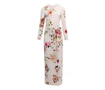 Abendkleid mit Print - Nude