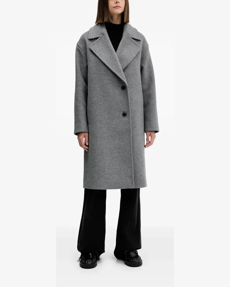 HUGO BOSS Geknöpfter Mantel - Grau Grau