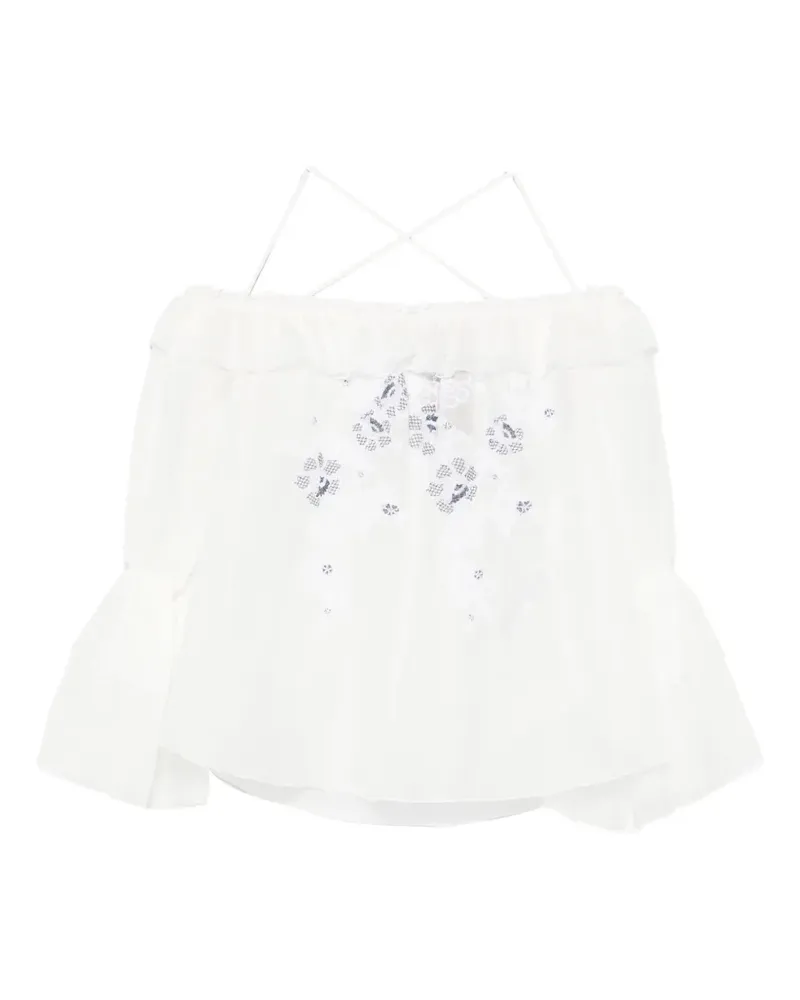 Ermanno Scervino floral-embroidered blouse - Weiß Weiß