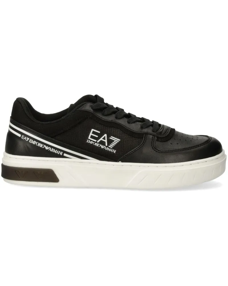 EA7 Sneakers mit Logo-Patch - Schwarz Schwarz