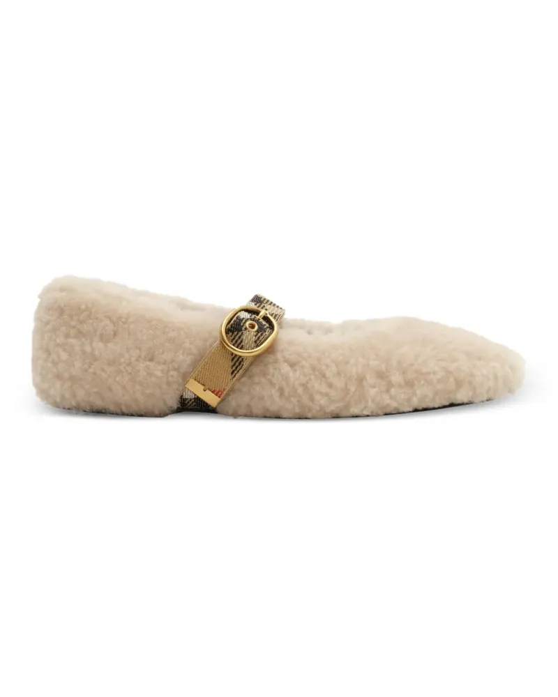 Burberry Robin Ballerinas aus Shearling - Nude Nude