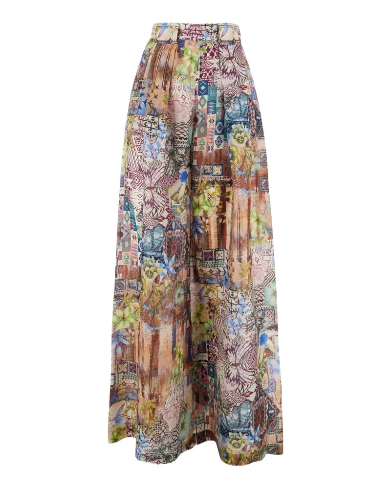 Momoni floral-print palazzo pants - Braun Braun
