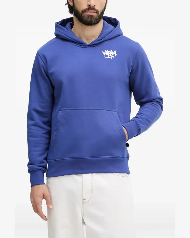 Alpha Industries Alpha Signature logo-print hoodie - Blau Blau