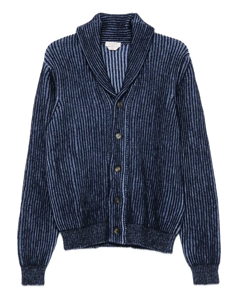 Jacob Cohën Gestreifter Cardigan mit Schalkragen - Blau Blau