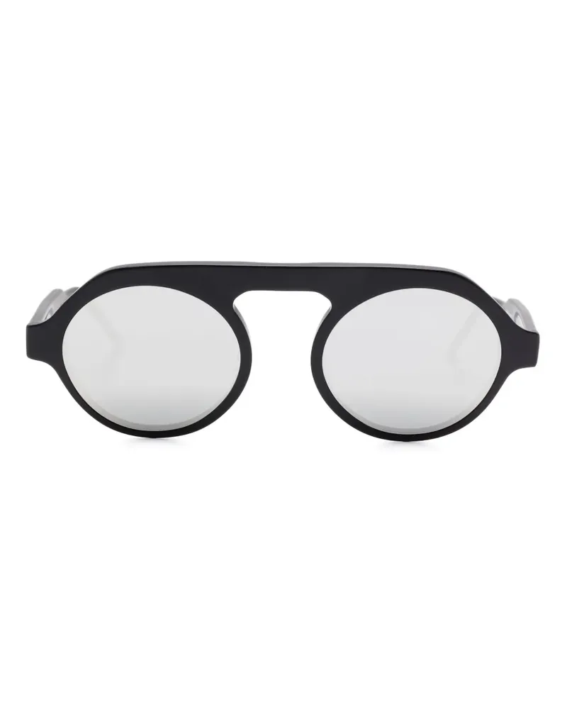 Thom Browne Sonnenbrille mit rundem Gestell - Schwarz Schwarz