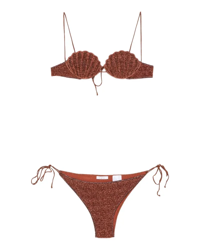 Oséree Lumierè flitter-effect swimsuit - Braun Braun