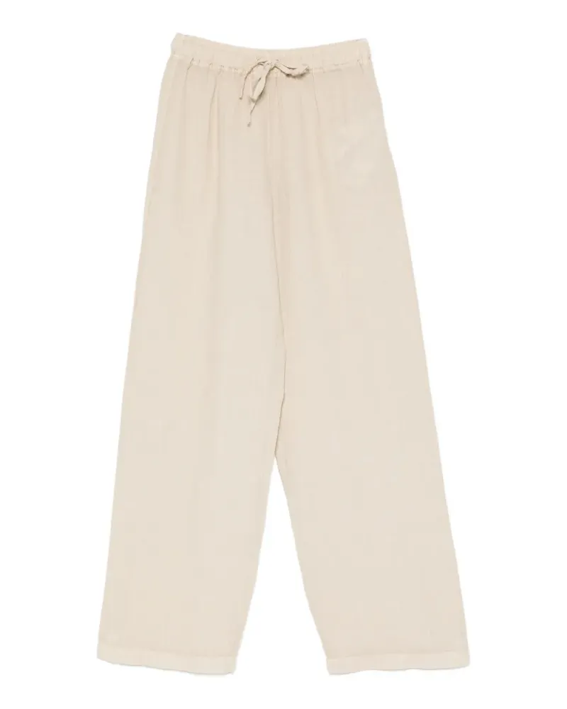 120% Lino drawstring-fastening trousers - Nude Nude