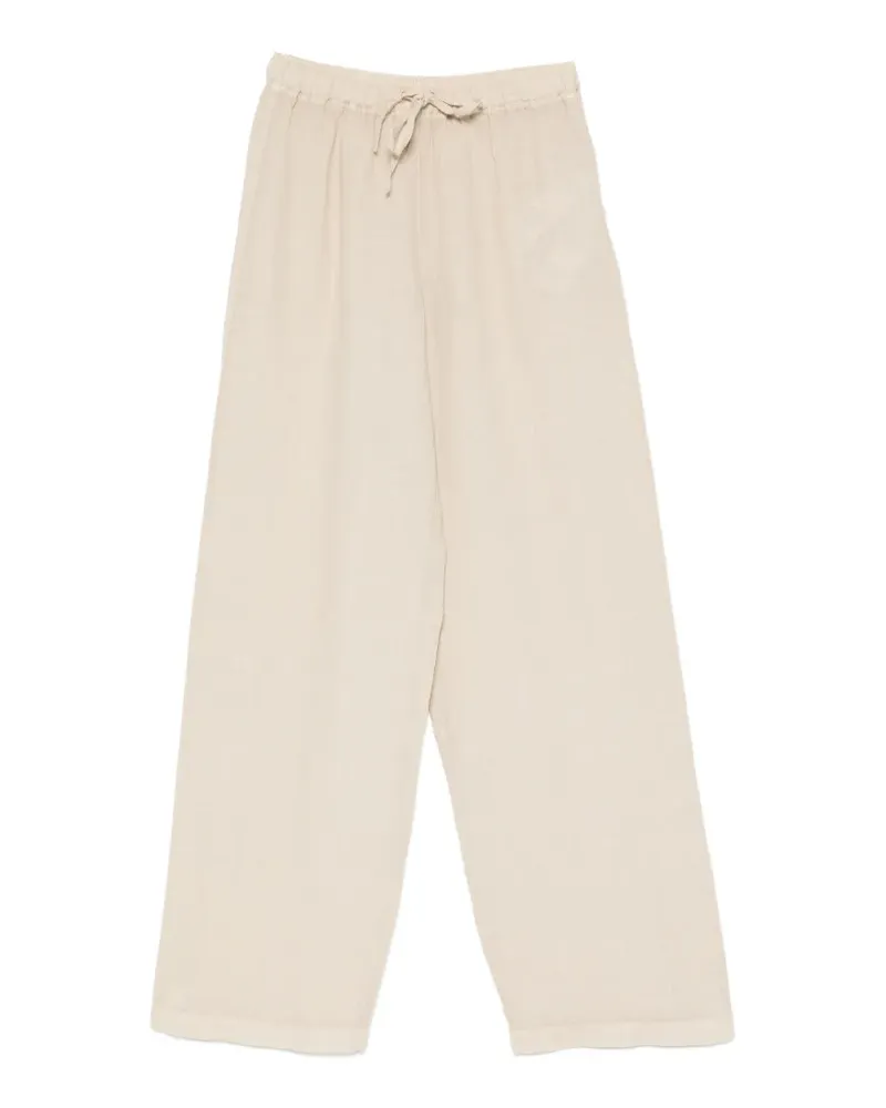 120% Lino drawstring-fastening trousers - Nude Nude
