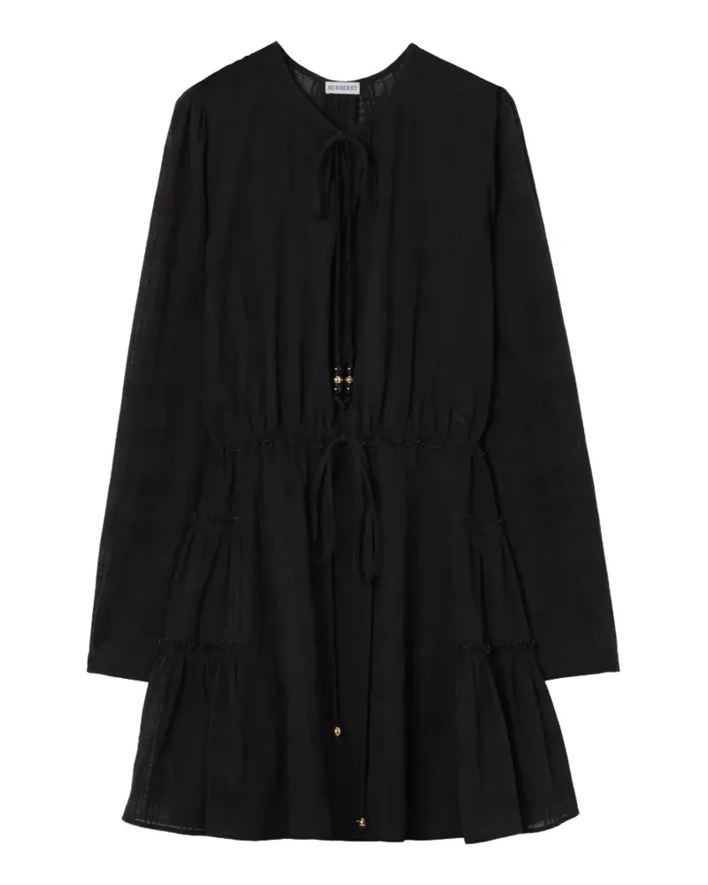 Burberry Baumwollvoile-Kleid mit Karomuster - Schwarz Schwarz