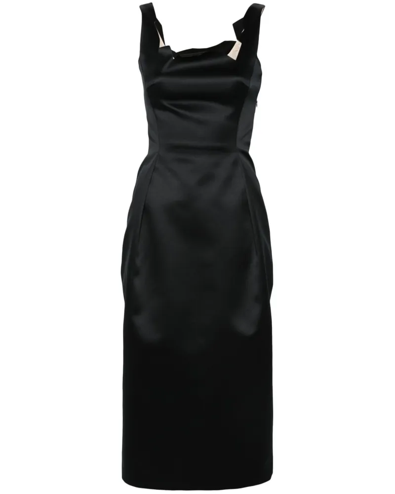 Viktor & Rolf Midikleid mit ungesäumten Kanten - Schwarz Schwarz