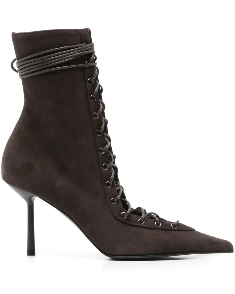 Le Silla Spitze Colette Schnürstiefel 80mm - Braun Braun