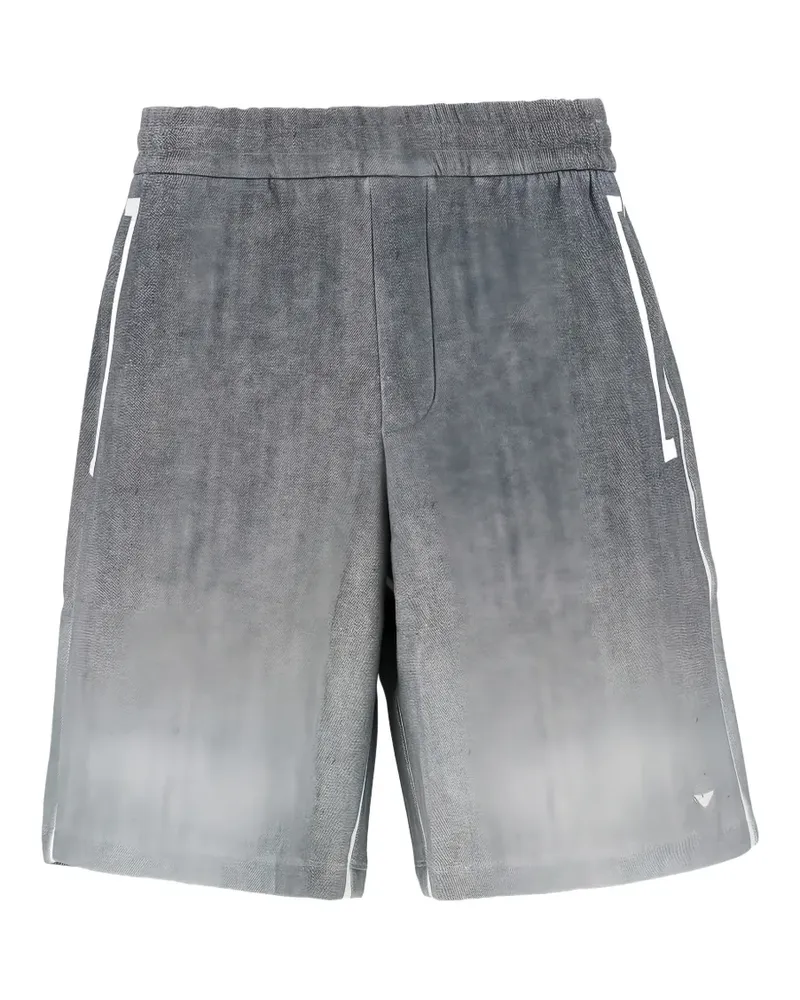 Emporio Armani gradient-print side-stripe shorts - Grau Grau