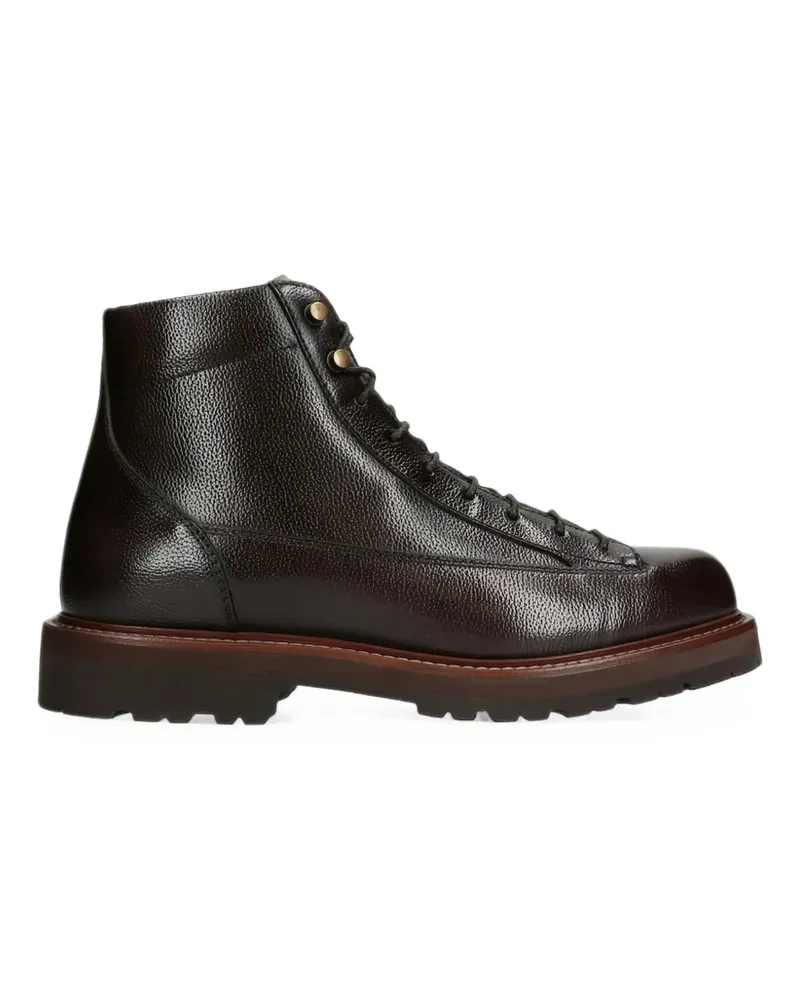 Brunello Cucinelli leather boots in dark brown - Braun Braun