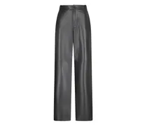 Lederhose mit hohem Bund - Schwarz