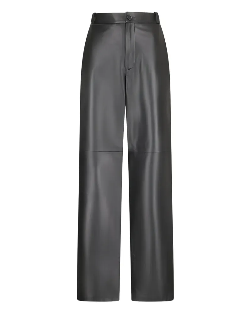 DESA Lederhose mit hohem Bund - Schwarz Schwarz