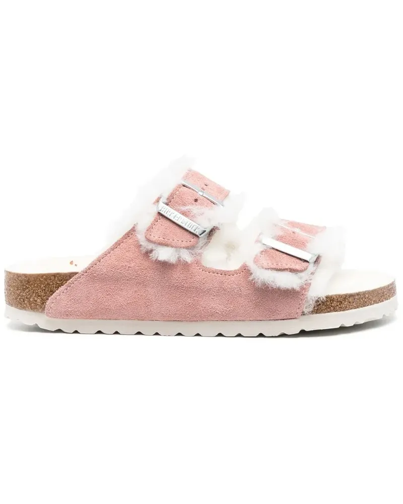 Birkenstock Pantoletten mit Shearling - Rosa Rosa