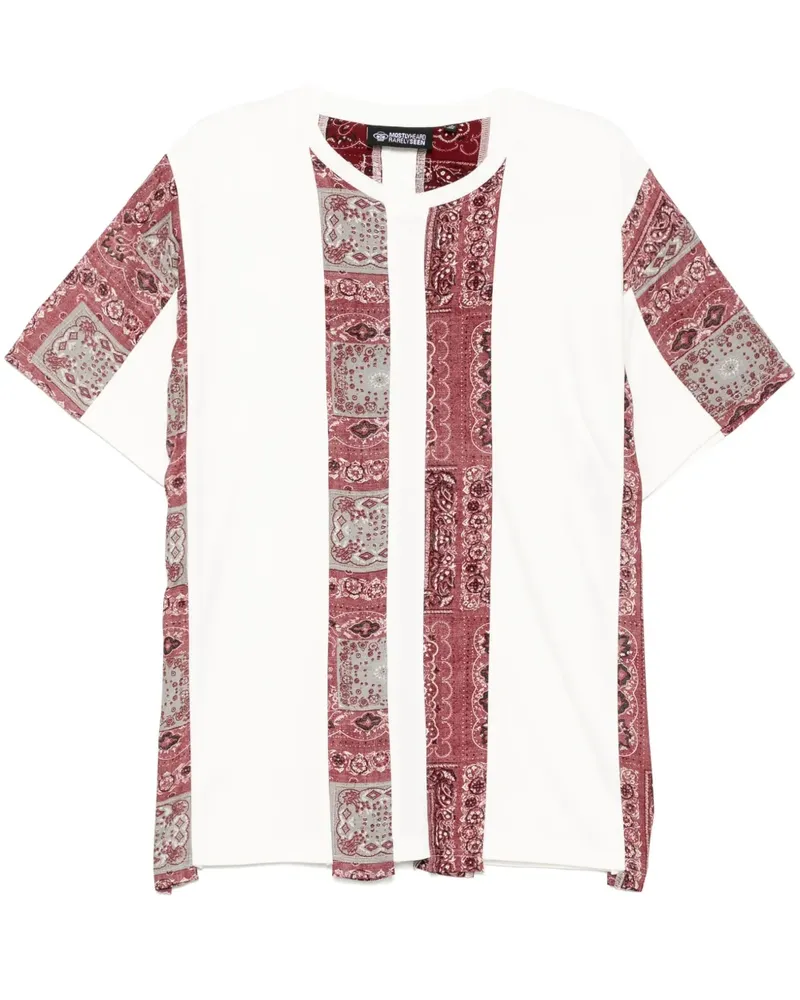 Mostly Heard Rarely Seen T-Shirt mit gespleißtem Paisley - Weiß Weiß