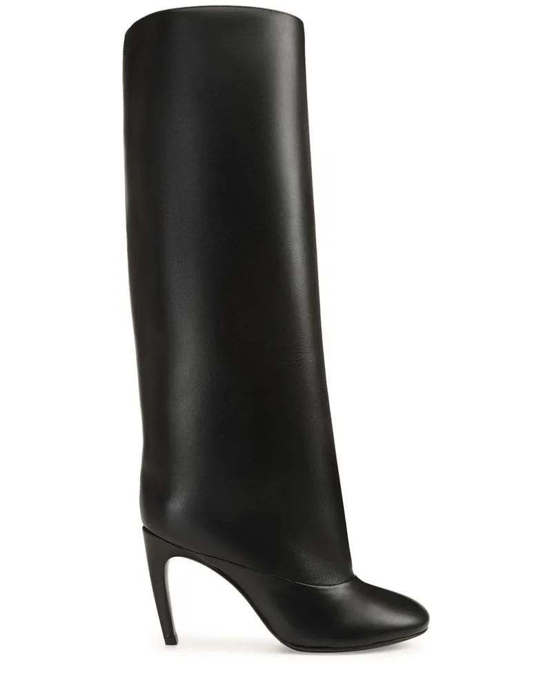 Sergio Rossi Stiefel mit Blockabsatz 90mm - Schwarz Schwarz