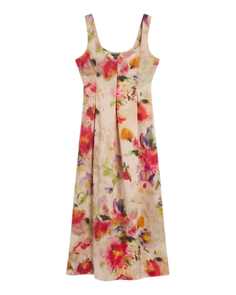 Momoni Shue midi printed pleated dress - Nude Nude