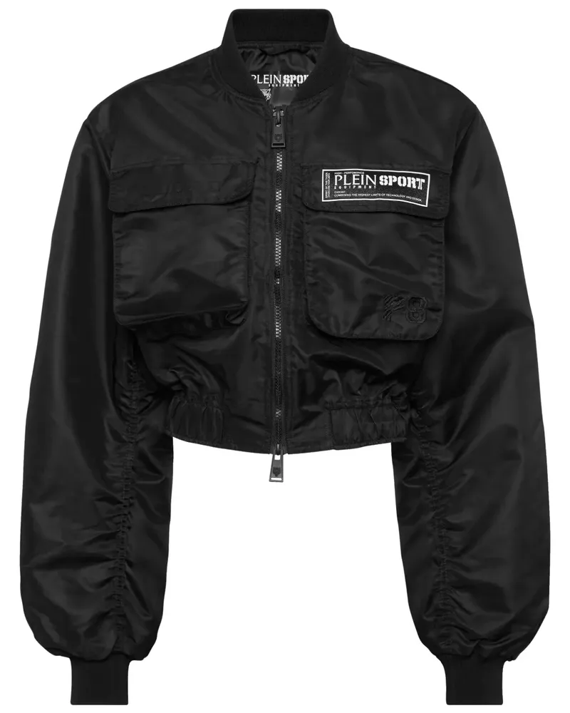 Philipp Plein Cropped-Bomberjacke - Schwarz Schwarz