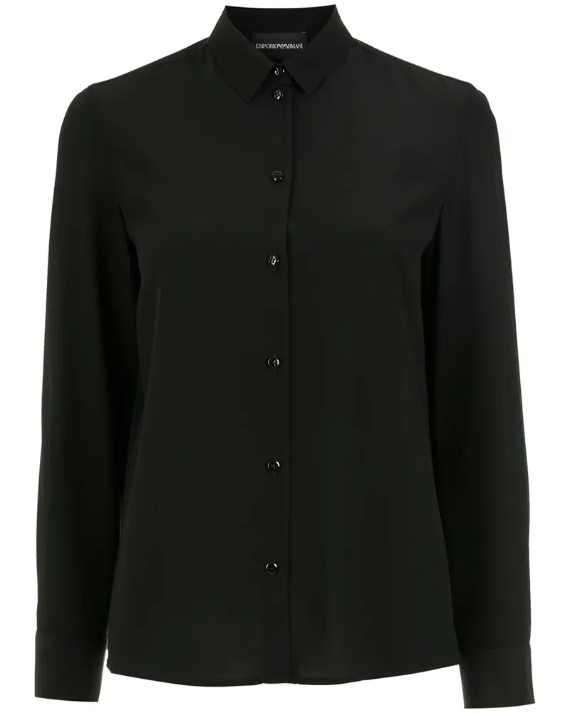 Emporio Armani Geknöpftes Seidenhemd - Schwarz Schwarz