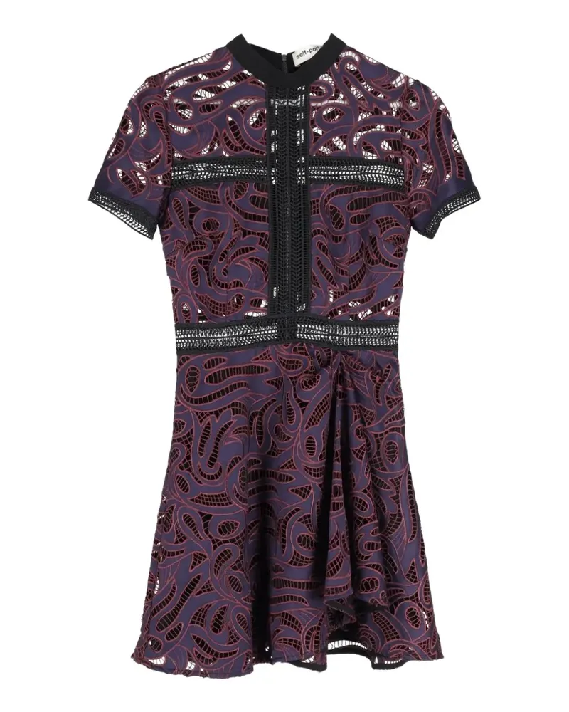 Self-Portrait short-sleeve mini dress - Violett Violett